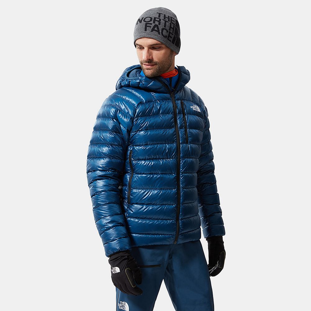 The North Face Winter Jacket Mens Australia - The North Face Summit Hooded Blue Mountaineering (ZVB-